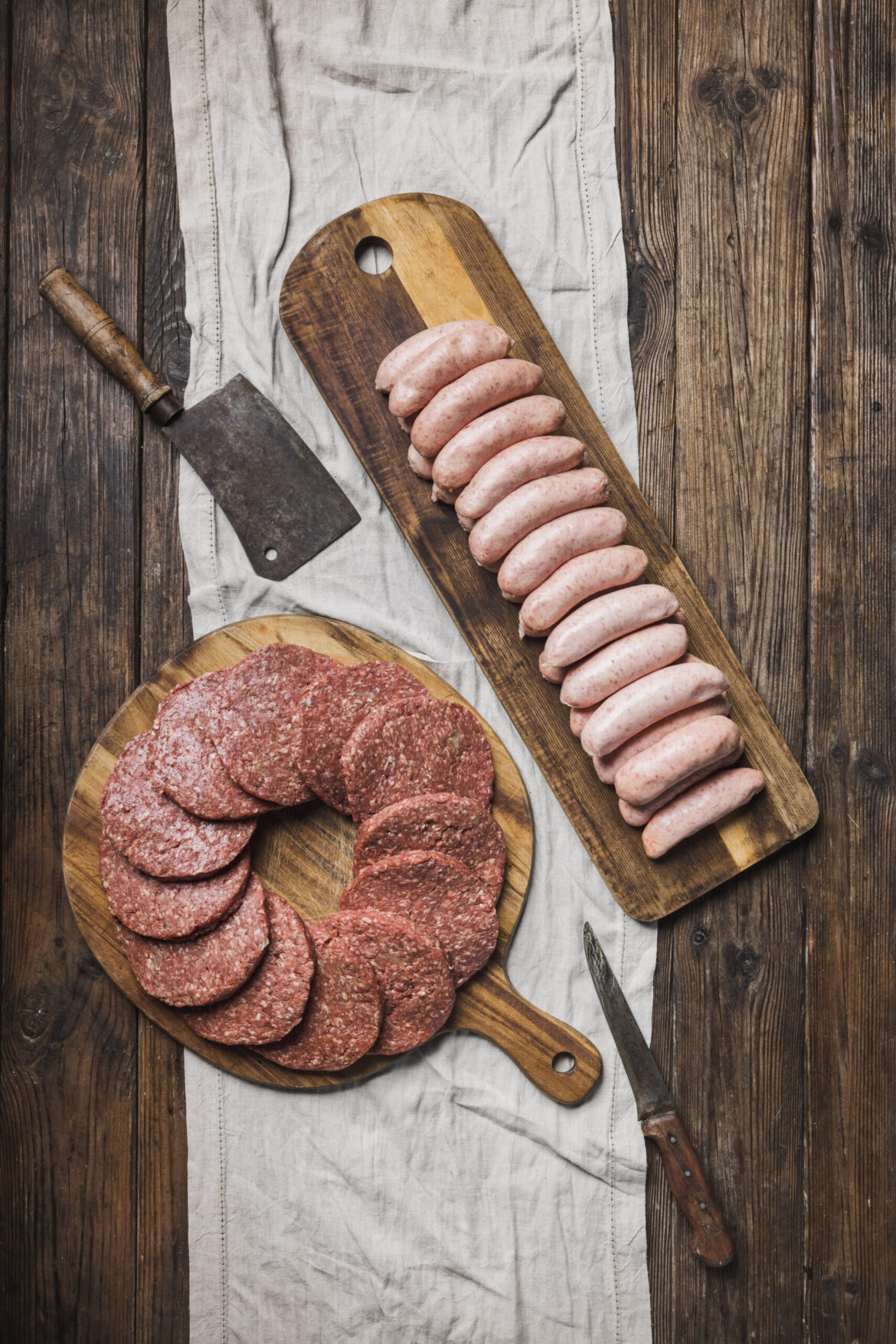sausages and burgers meat box